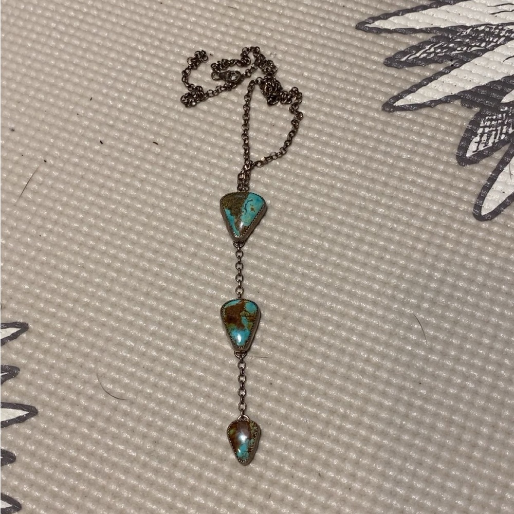 Turquoise and Brown Pendant Necklace